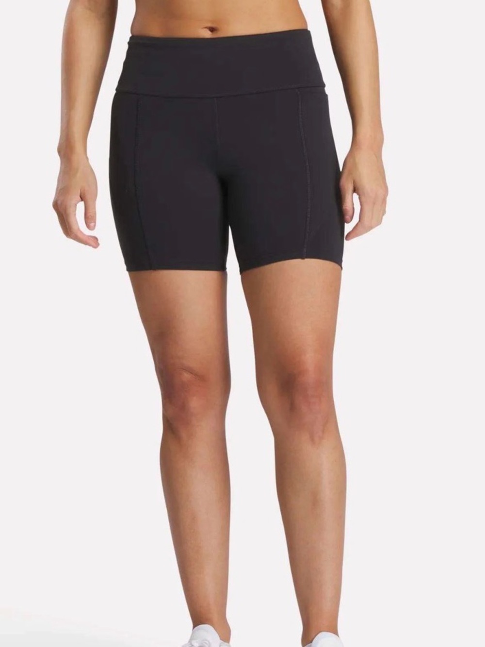Black Reebok, high waisted biker shorts